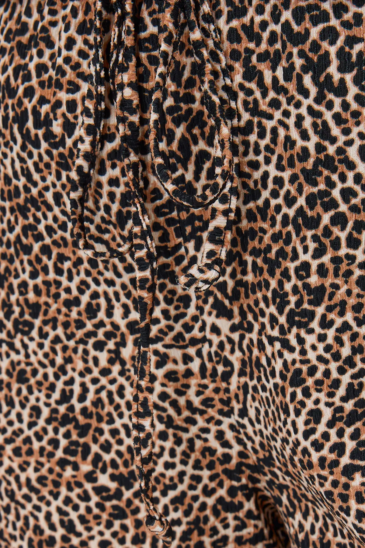 Animal Printed Wide-Leg Trousers with Lace-Up Detail 5