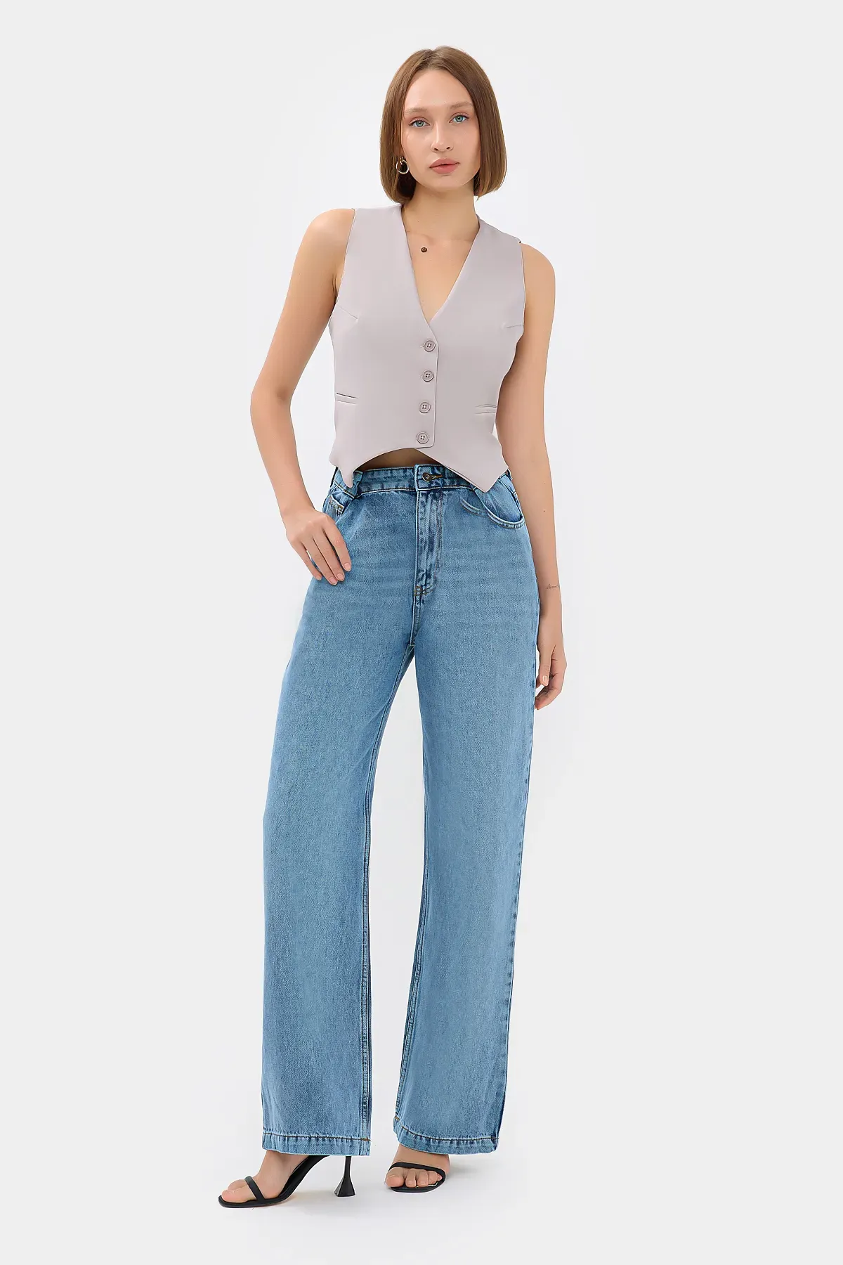 V Neck Buttoned Waistcoat 2