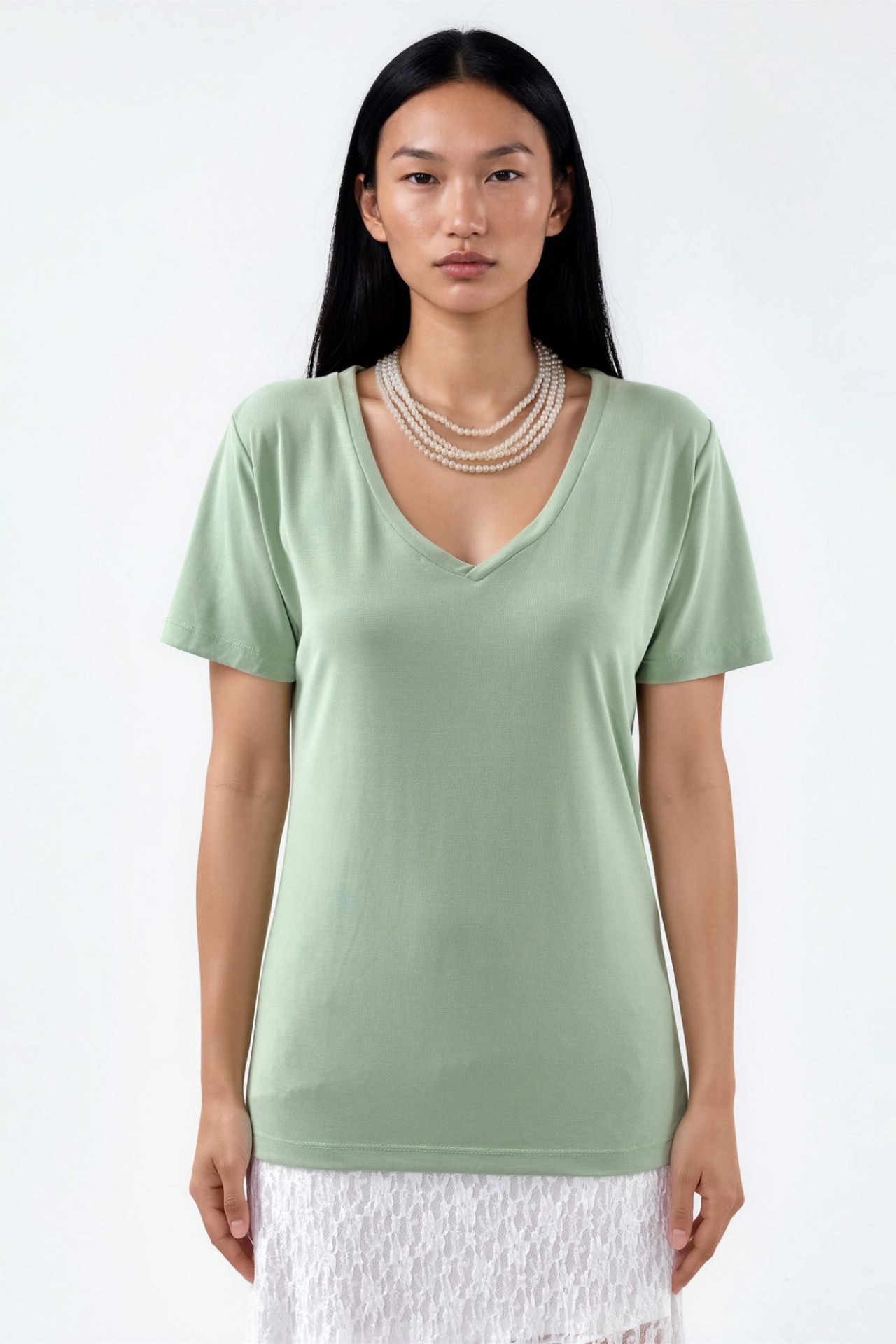 BUSEM V-Neck Short Sleeve Modal Blouse 5