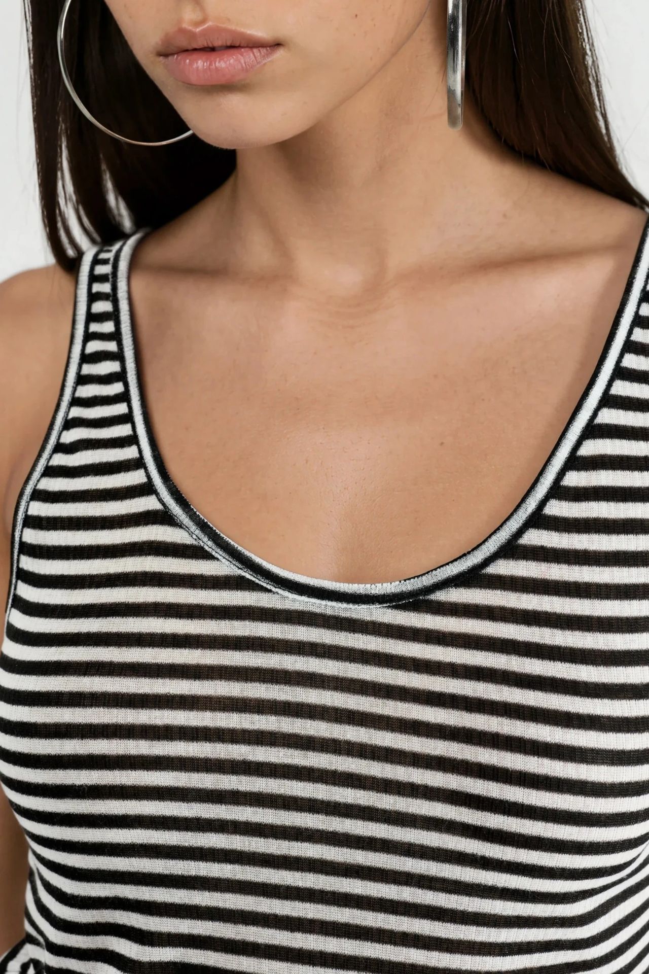 BUSEM Striped Ribbed U Collar Camisole Top 5