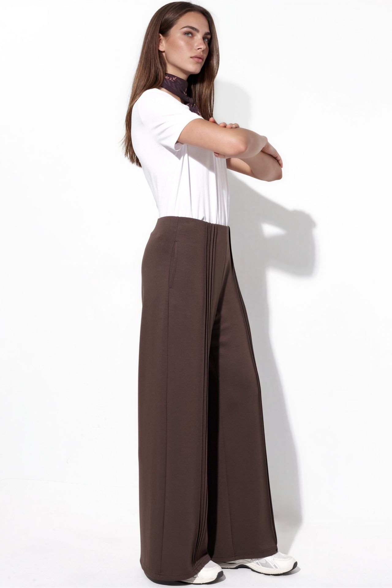 Modal Touch Rib Detail Straight Leg Pants 5