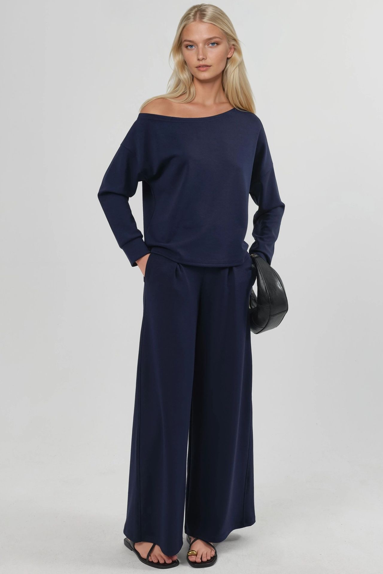 BUSEM Asymmetrical Collar Relaxed Fit Sweatshirt 4