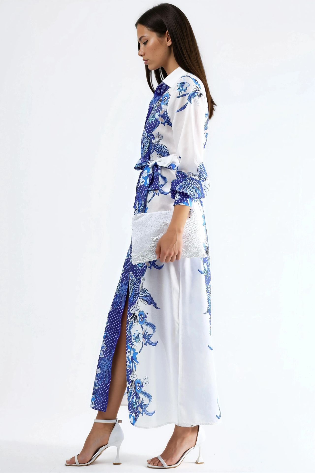 MSN Floral Belted Midi Dress 4