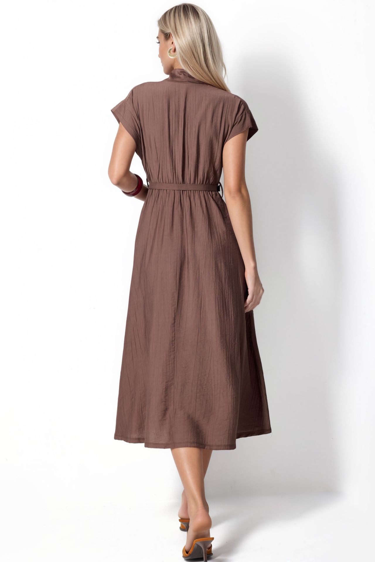 BUSEM Textured Belted Maxi Dress
