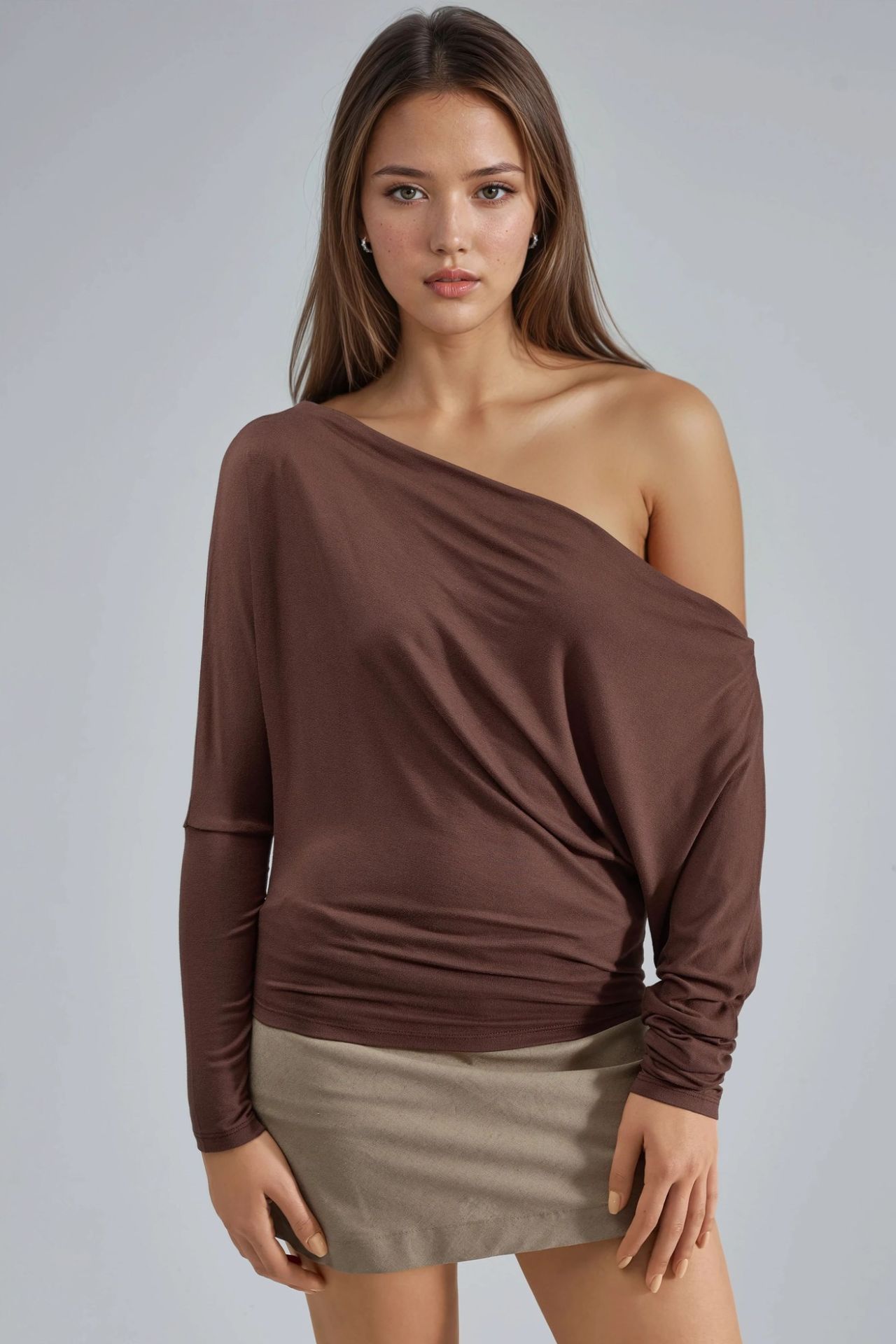 BUSEM Boat Neck Drape Blouse 1