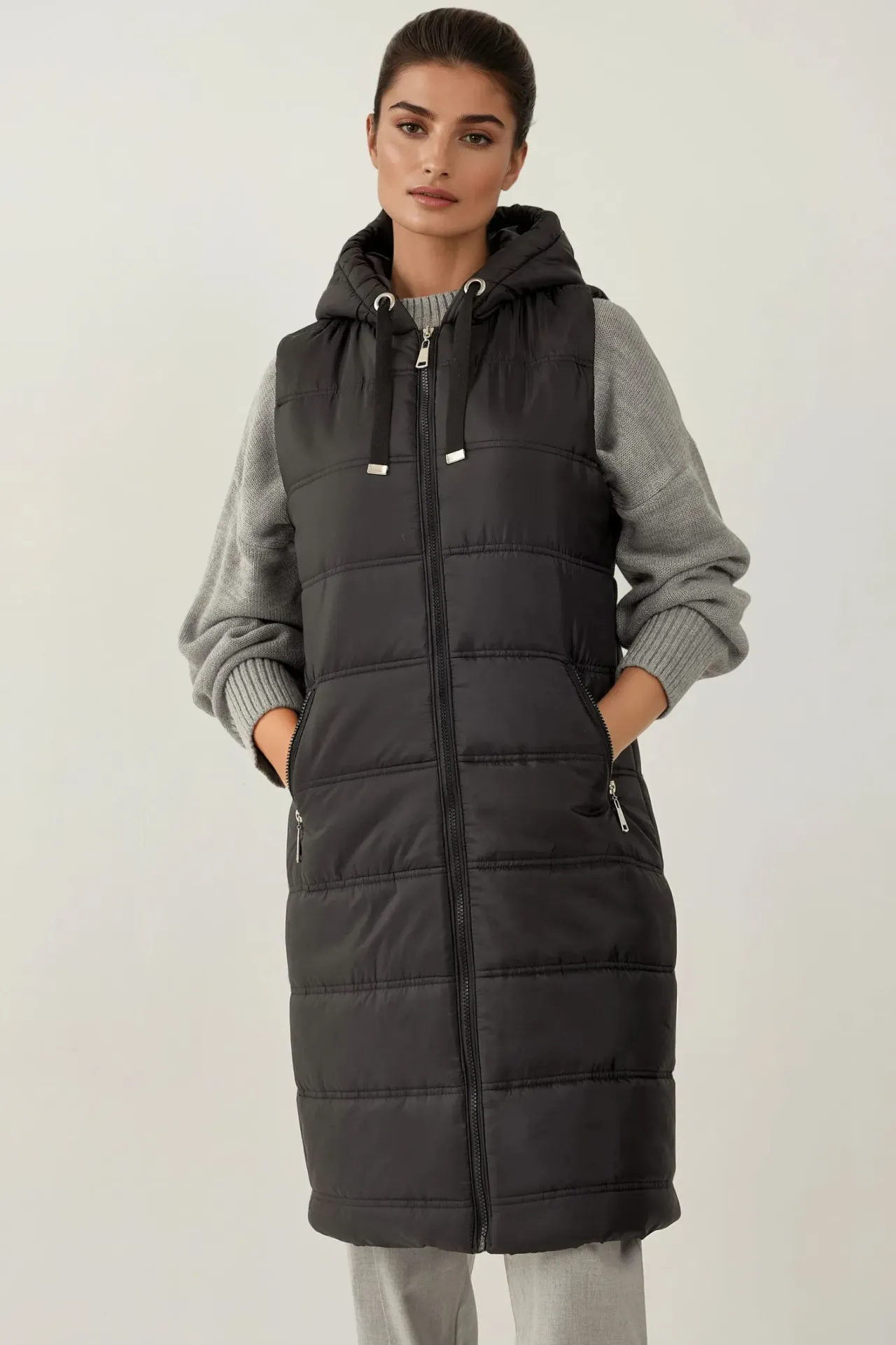 BDART Long Hooded Zipper Vest 1