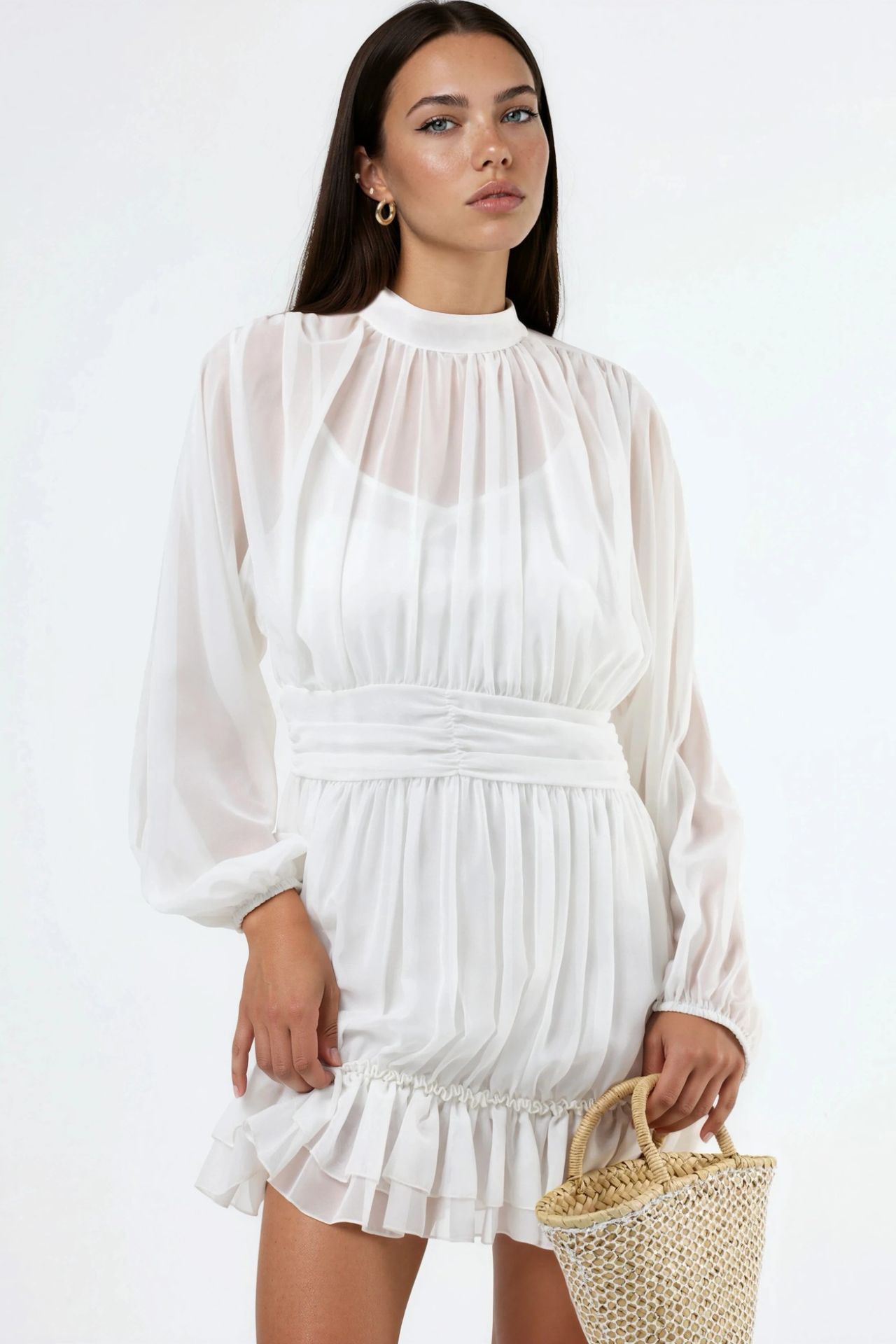 MSN Frilly Turtleneck Mini Dress 1