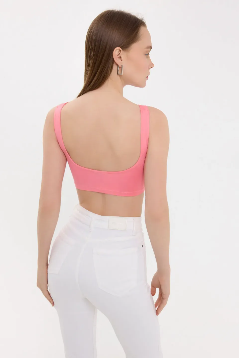Sleeveless Round Neck Top with Back Detail