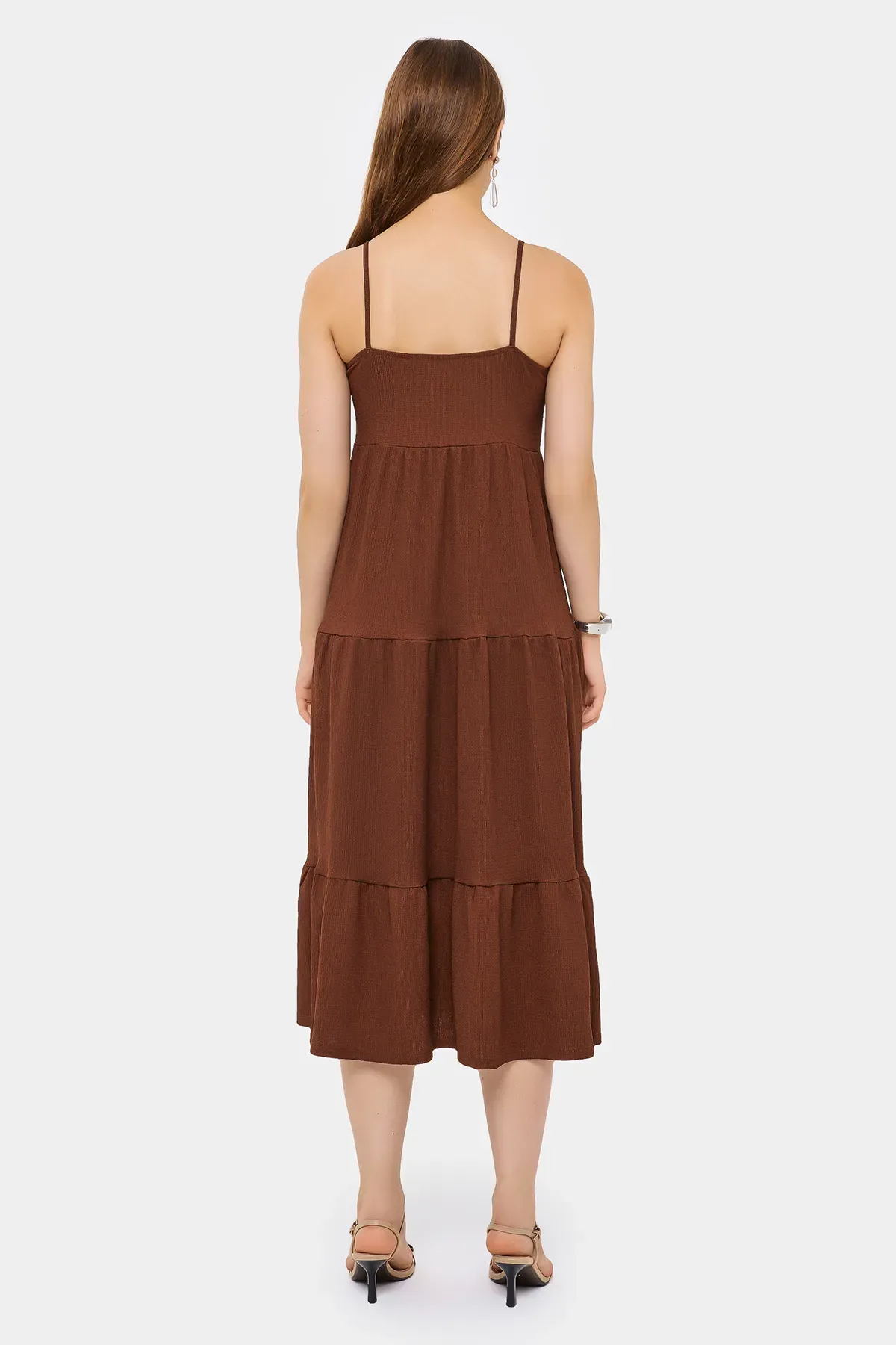 Spaghetti Strap Tiered Midi Dress 4