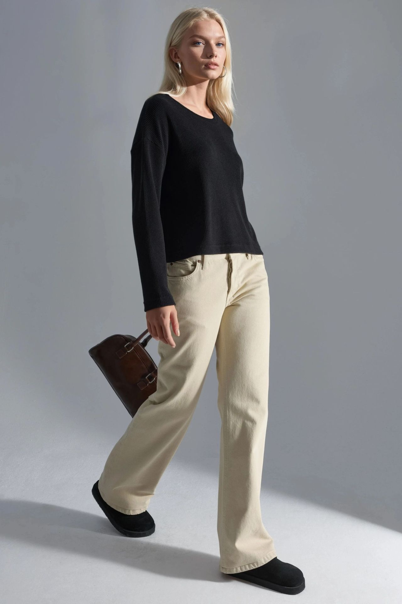 BUSEM Ribbed Crew Neck Knit Sweater 6