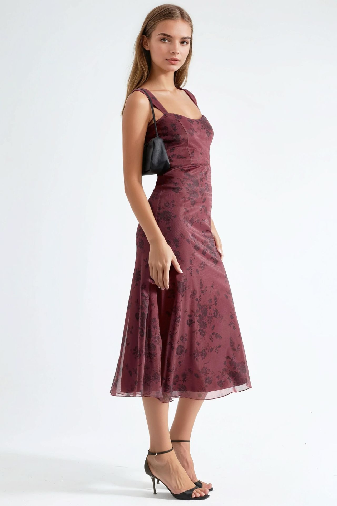 Flowering Heart Collar Midi Dress 2