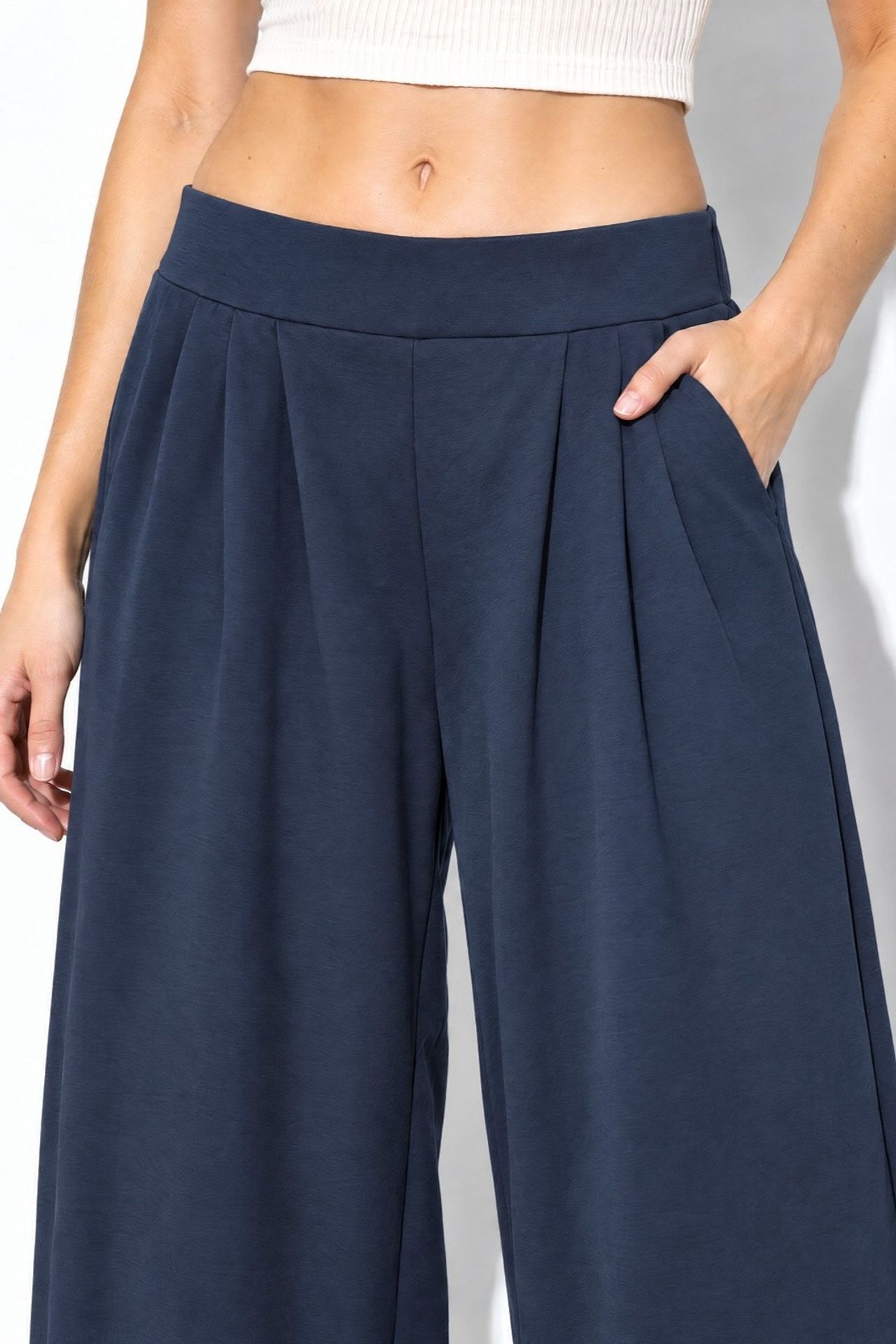 Modal Touch Pile Detaylı Geniş Paça Pantolon 2
