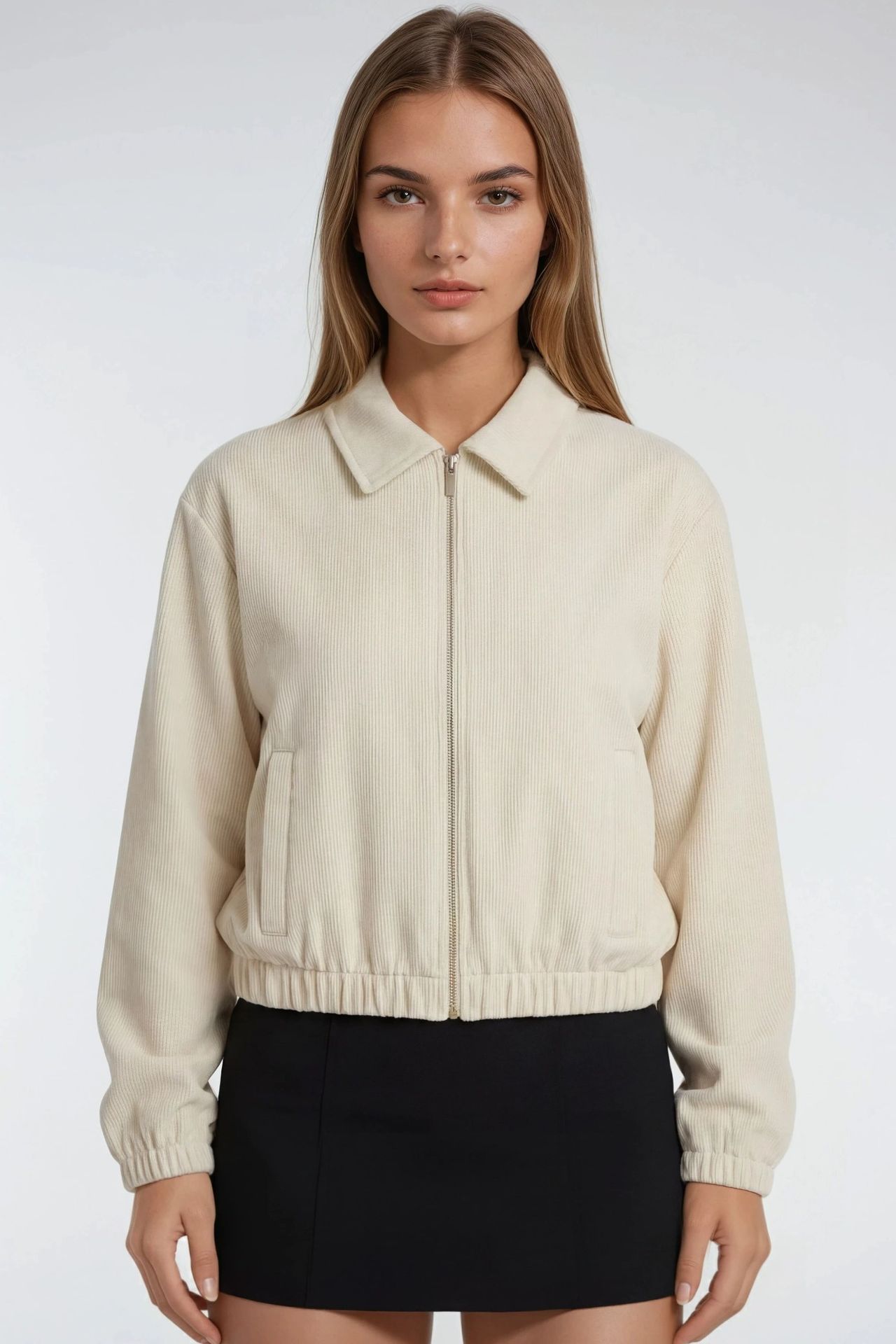 MIXRAY Relaxed Fit Zipper Jacket with Pockets 4