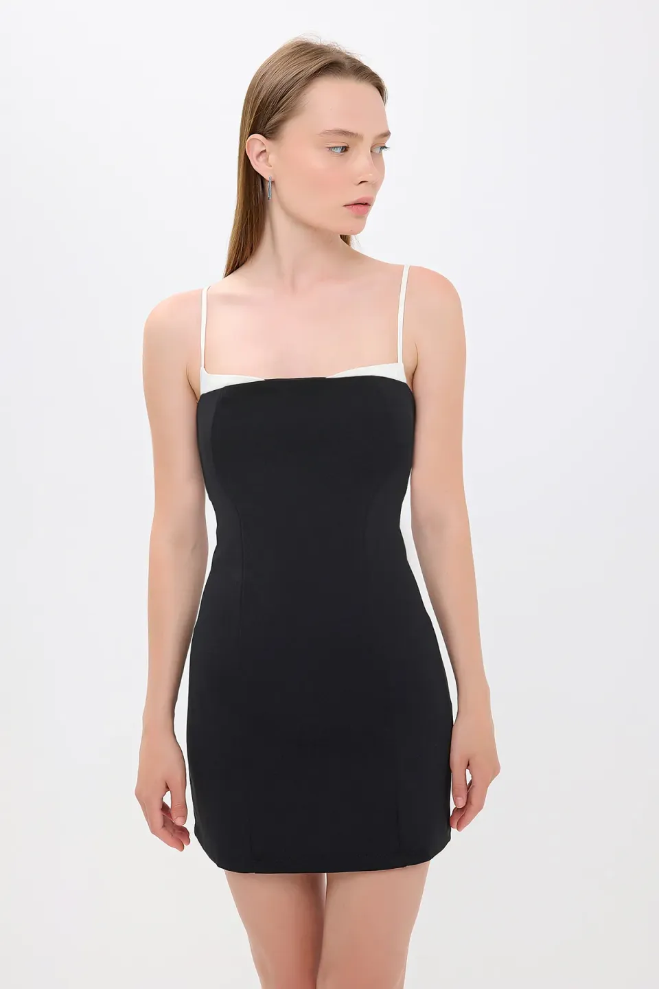 Detailed Spaghetti-Strap Mini Dress