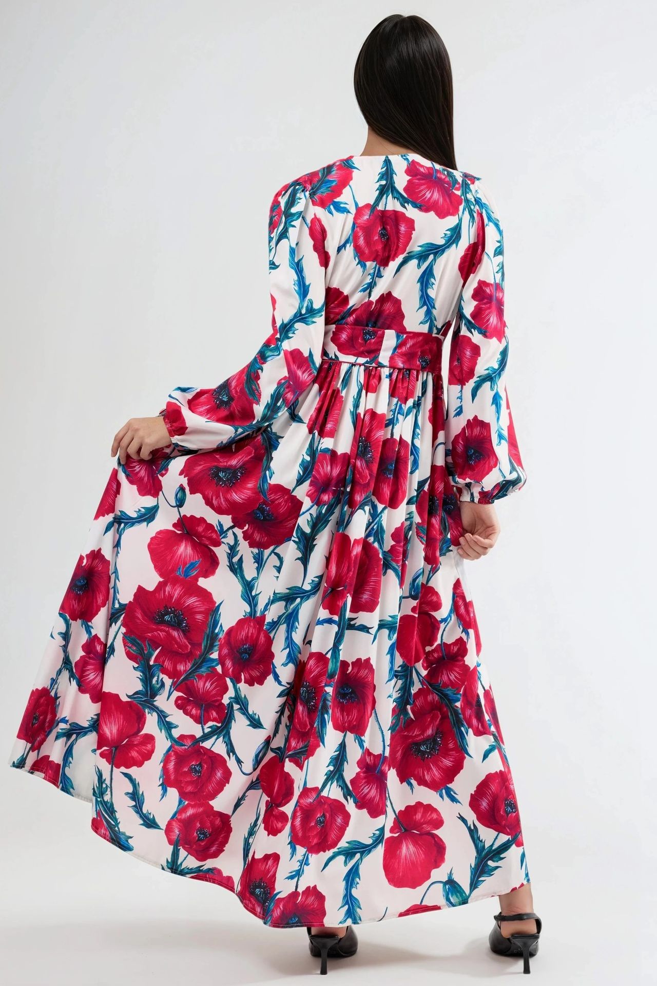 MSN Floral Tie-Front Maxi Dress 3