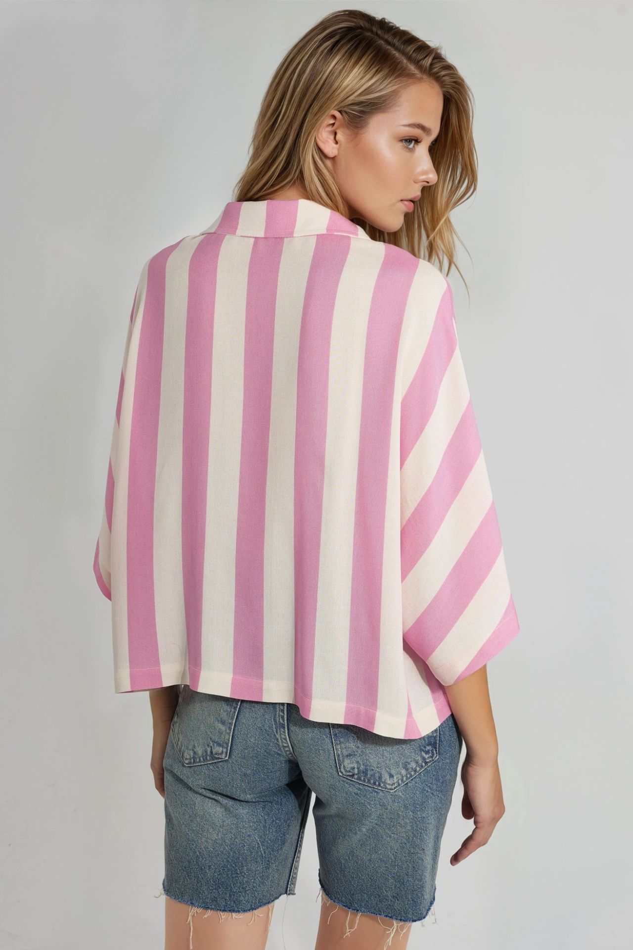 BUSEM Relaxed Fit Striped Button-Up Shirt 3