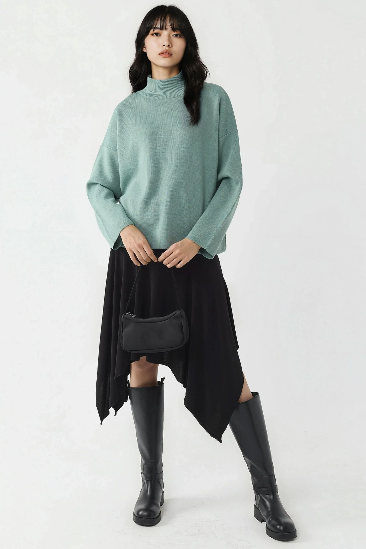 MY FASHION Oversized Half Turtleneck Knit Sweater 4