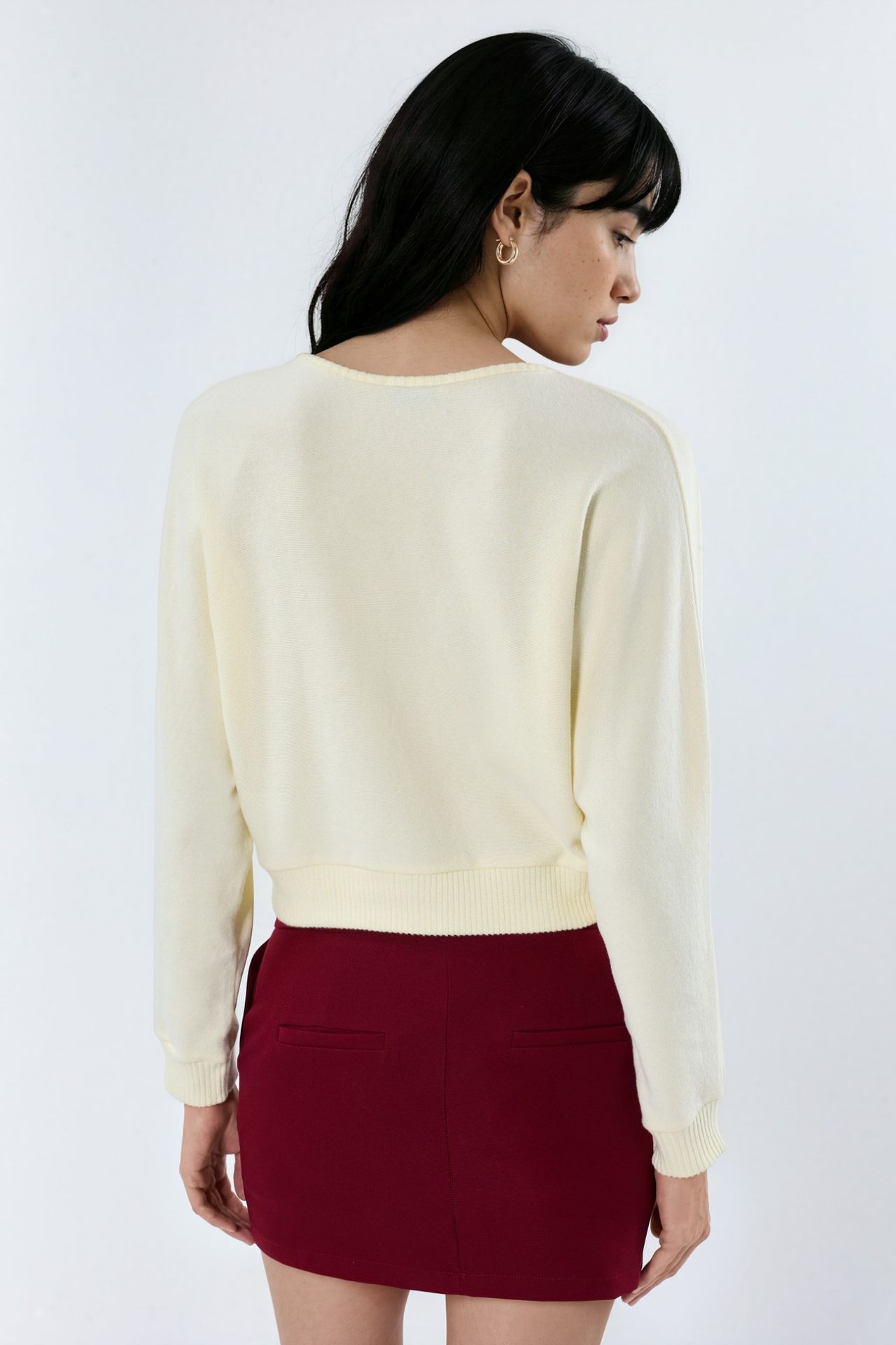BUSEM V-Neck Ribbed Crop Cardigan 3