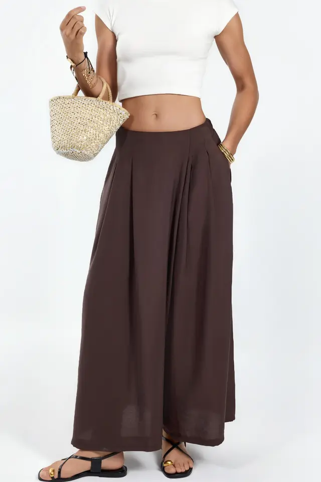 Wide Leg Palazzo Modal Pants