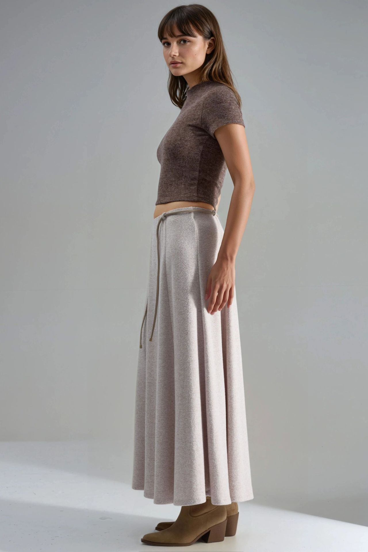 BUSEM Textured Maxi Skirt with Tie Detail 4