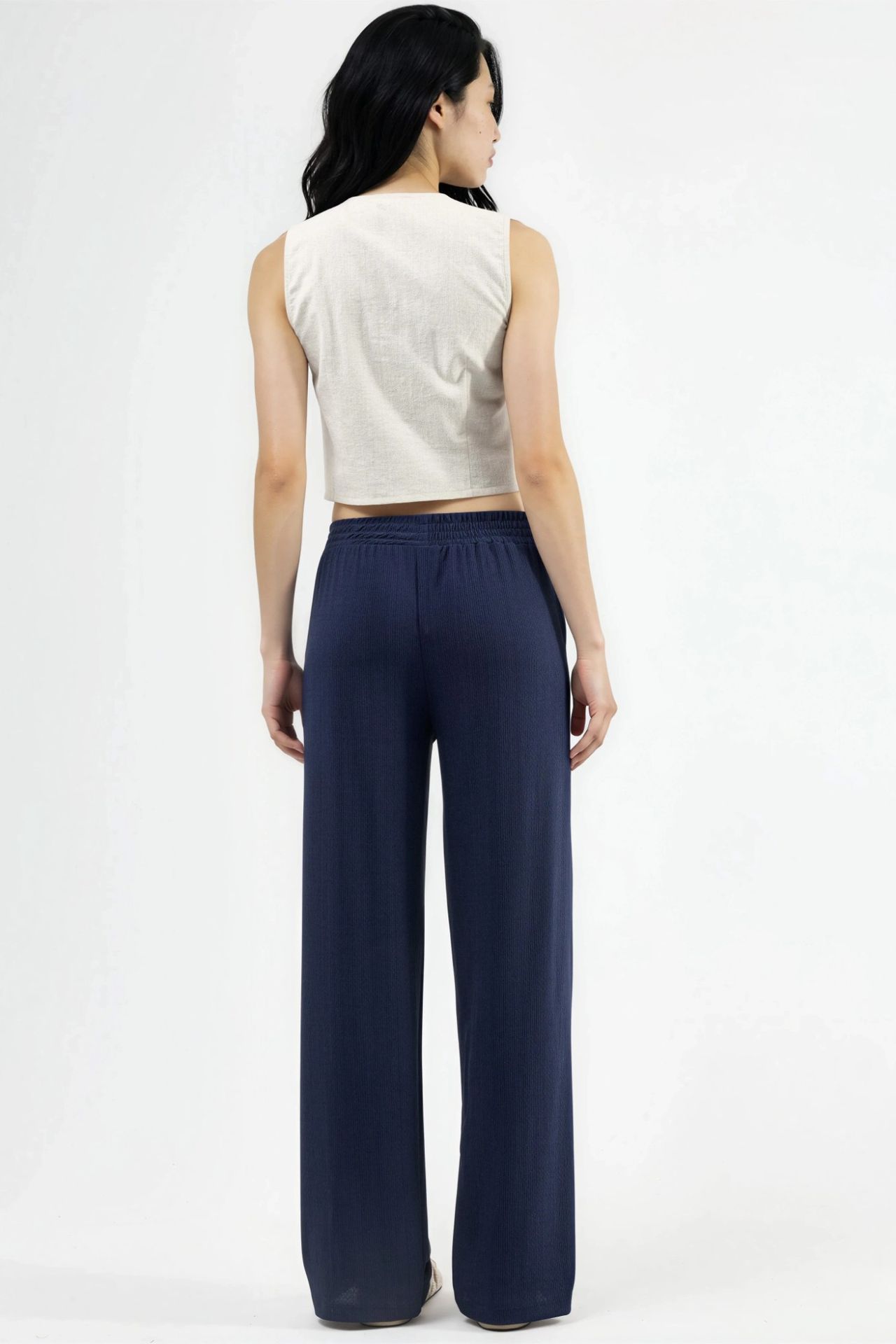 Straight Leg Textured Pants Ellie Collection 3