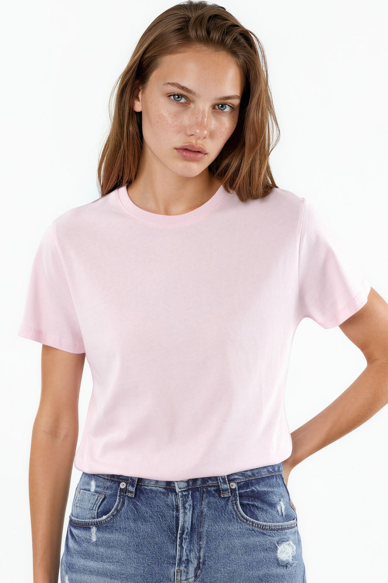 BUSEM Plain Crew Neck Cotton T-Shirt 1