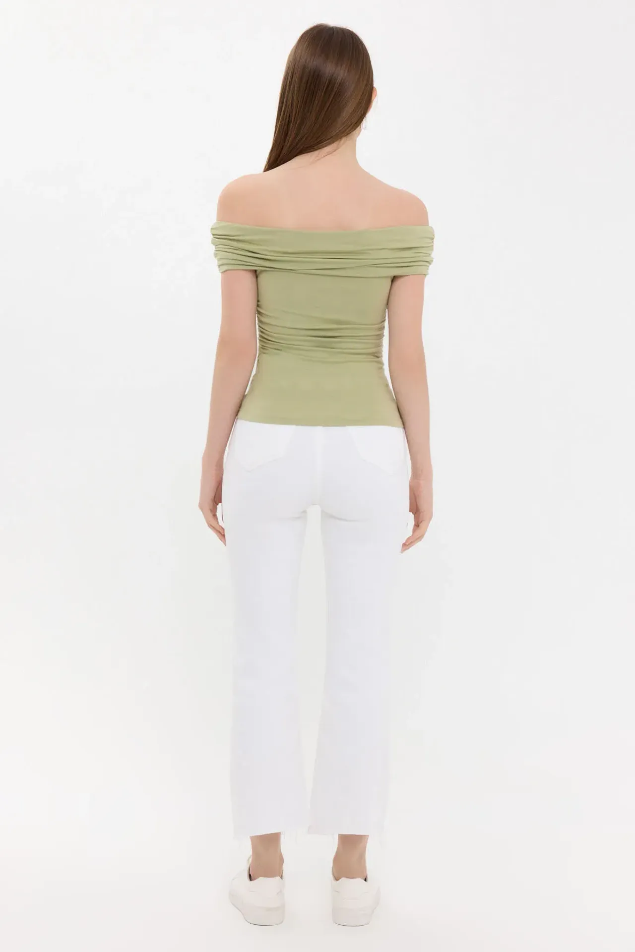 Off-Shoulder Ruched Bodycon Top