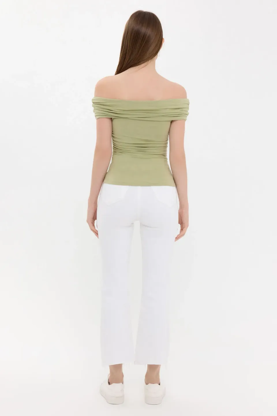 Off-Shoulder Ruched Bodycon Top