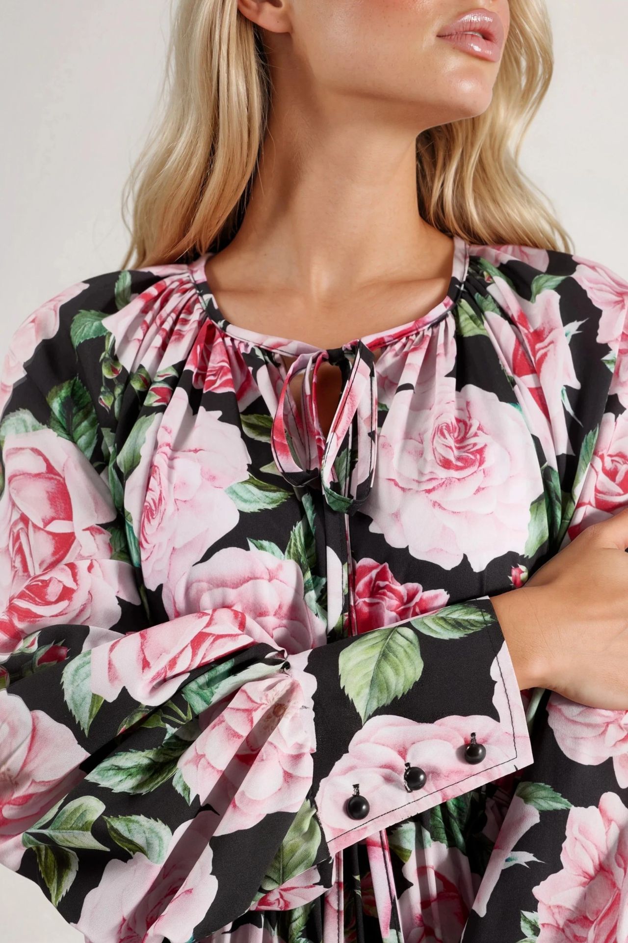 MSN Floral Maxi Dress with Tie Closure 5