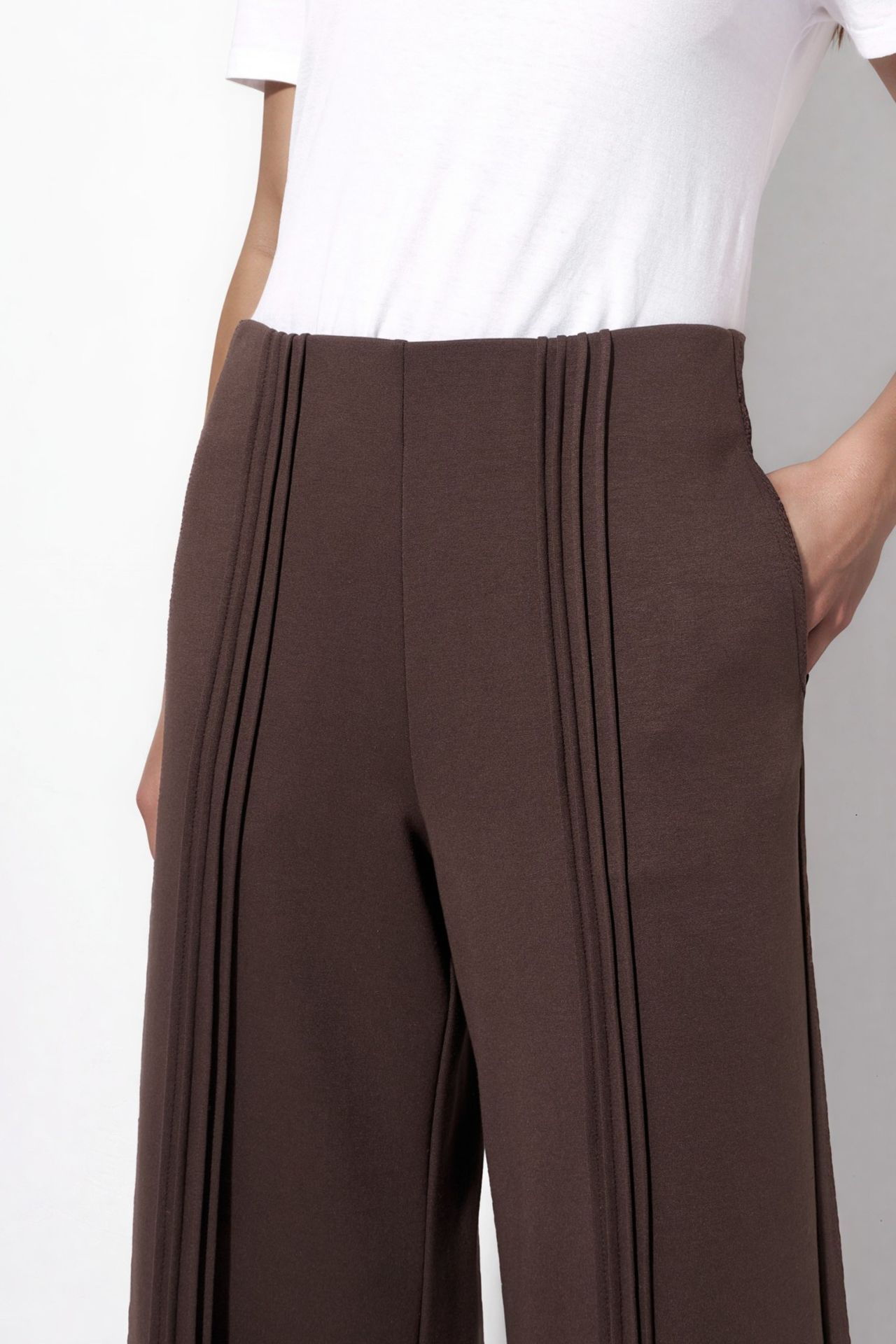 Modal Touch Rib Detail Straight Leg Pants 7