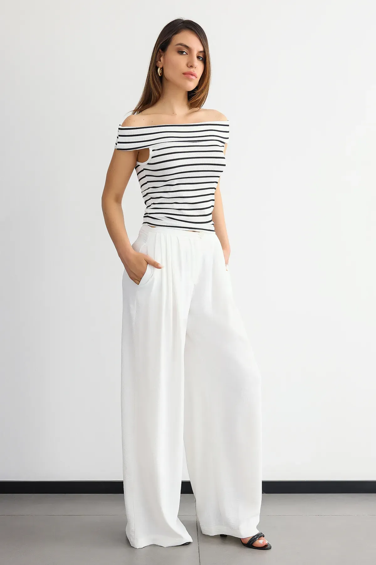 Striped Off-Shoulder Top 3