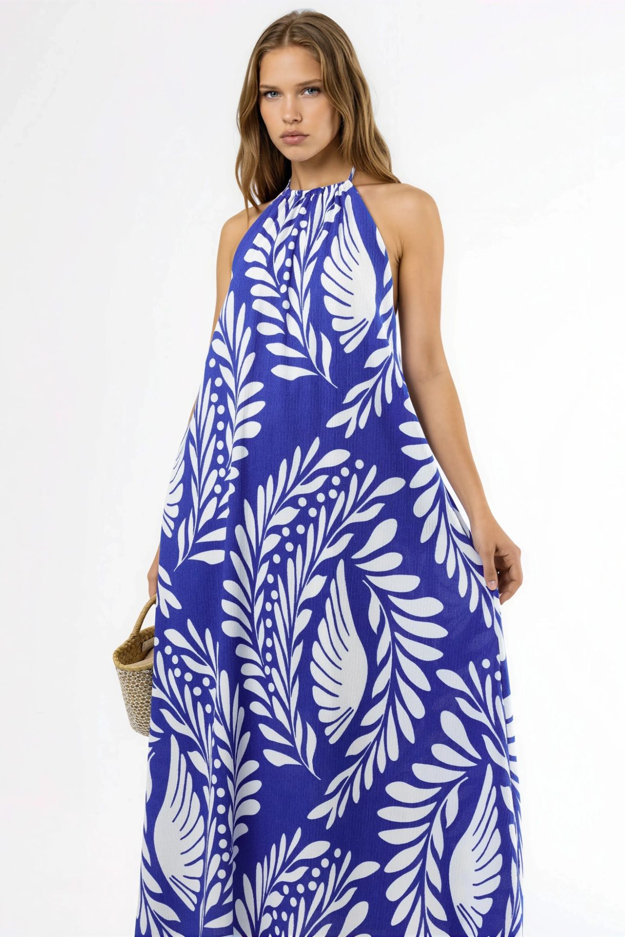 Patterned Halter Neck Maxi Dress 5