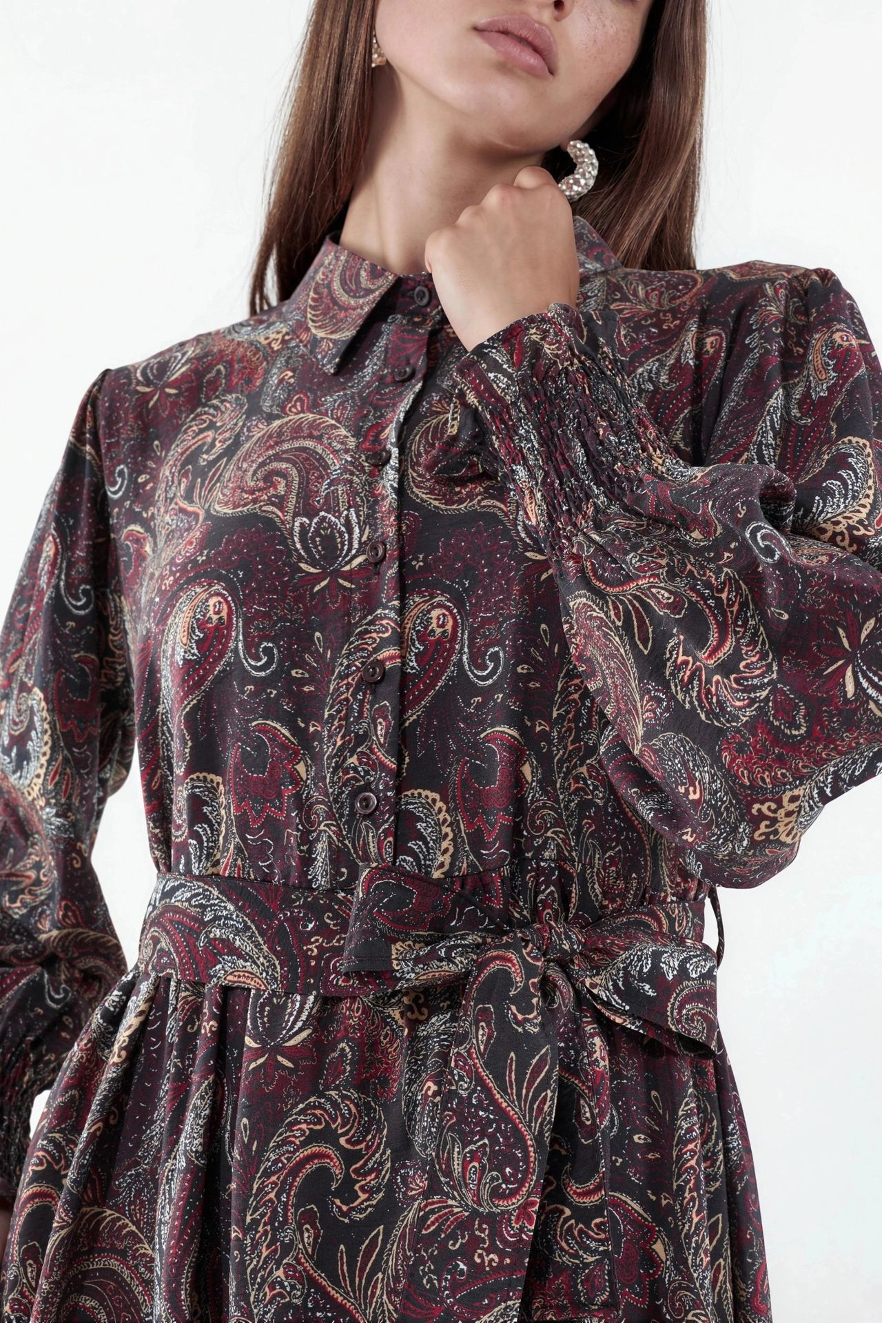 BDART Paisley Belted Midi Shirt Dress 4