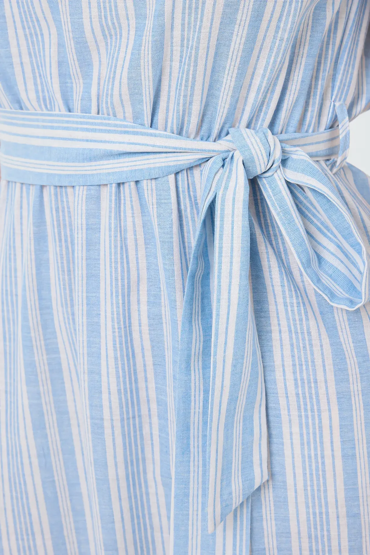 Striped Off-Shoulder Maxi Dress with Slit