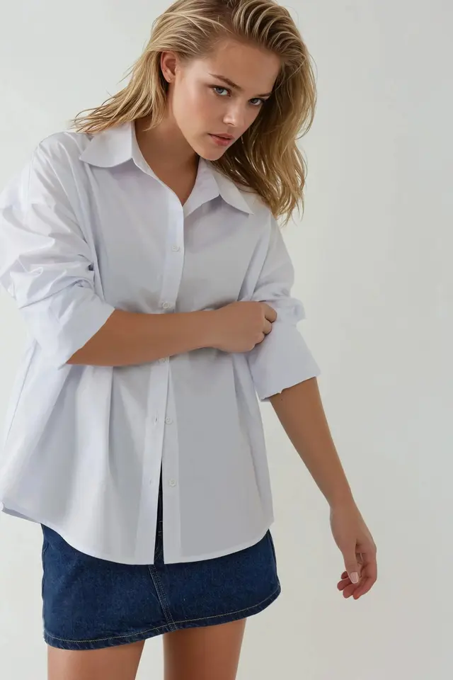 Regular Fit Cotton Shirt with Button Details