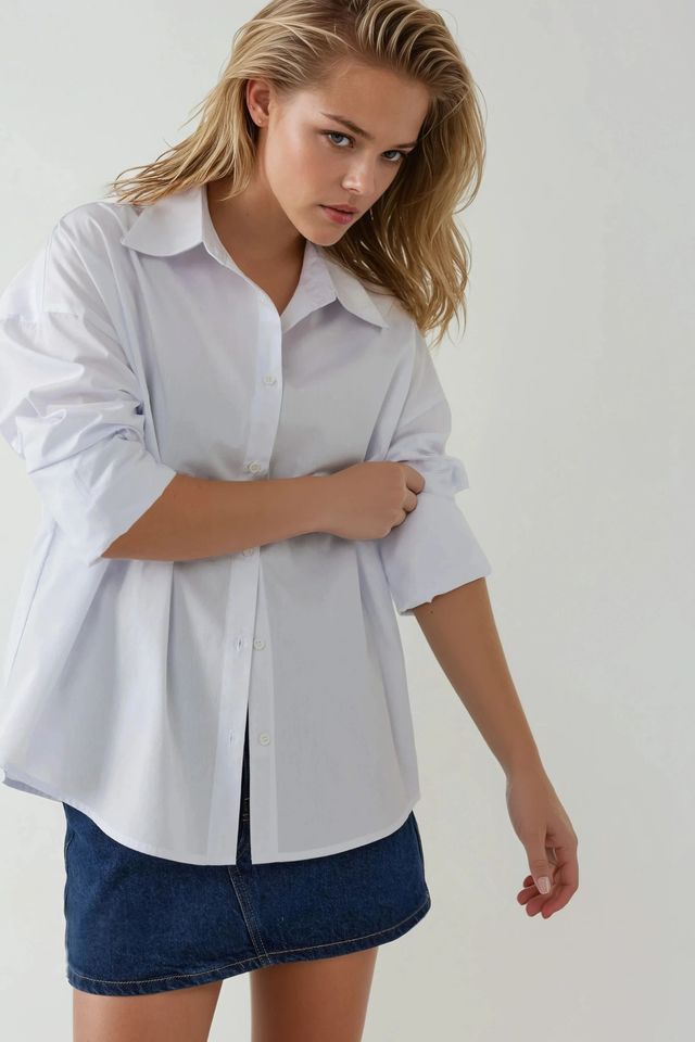 Regular Fit Cotton Shirt with Button Details