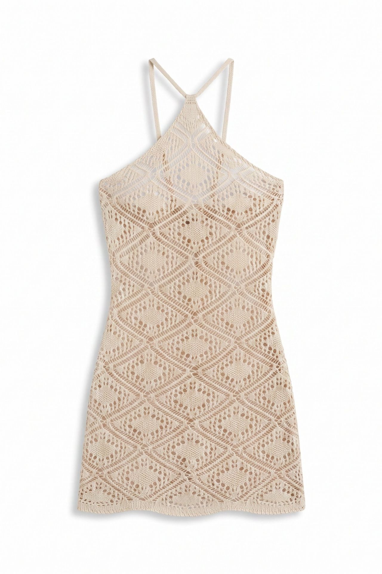 Knitted Mini Halter Neck Beach Dress 8