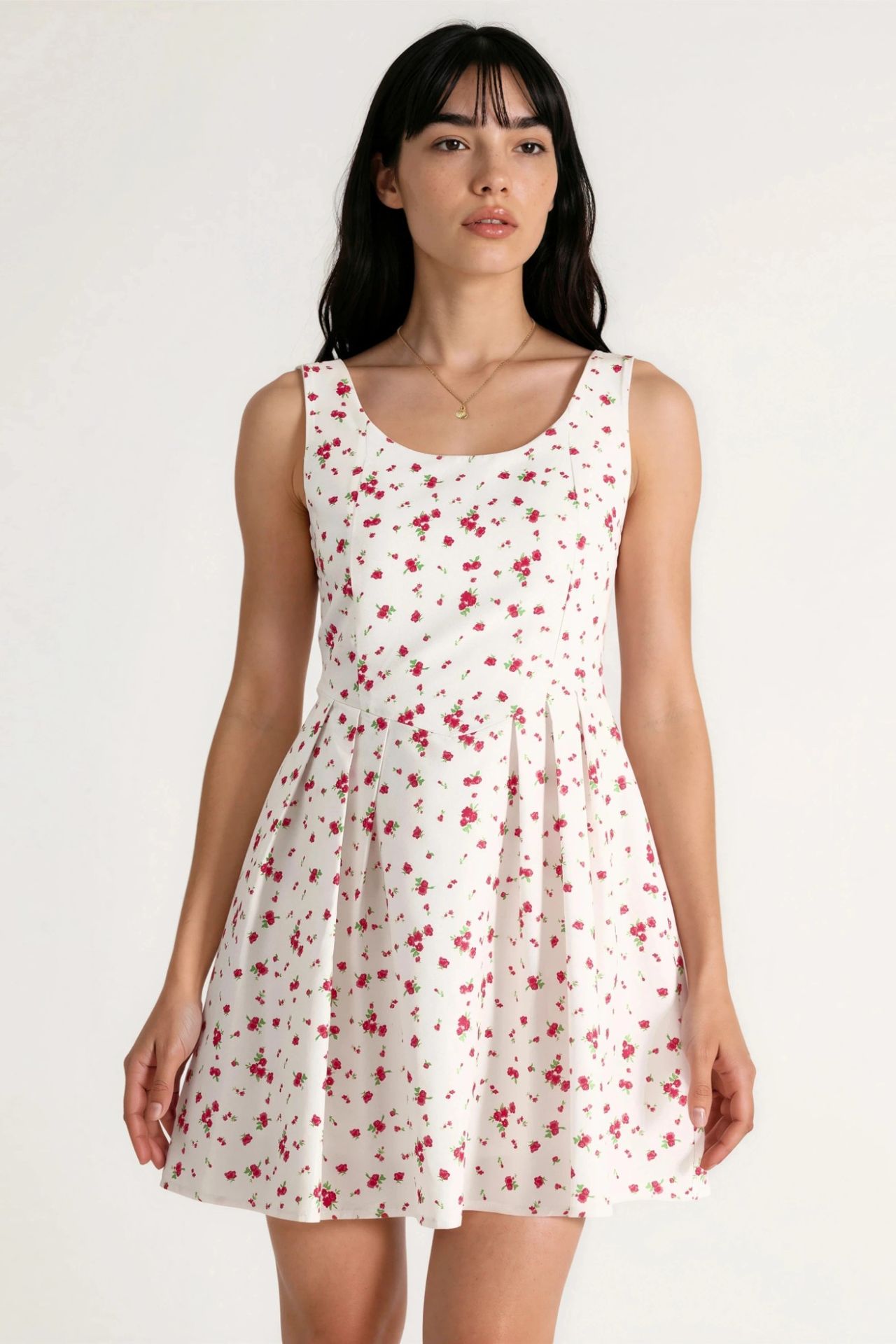 BUSEM Floral U Collar Mini Skater Dress 7