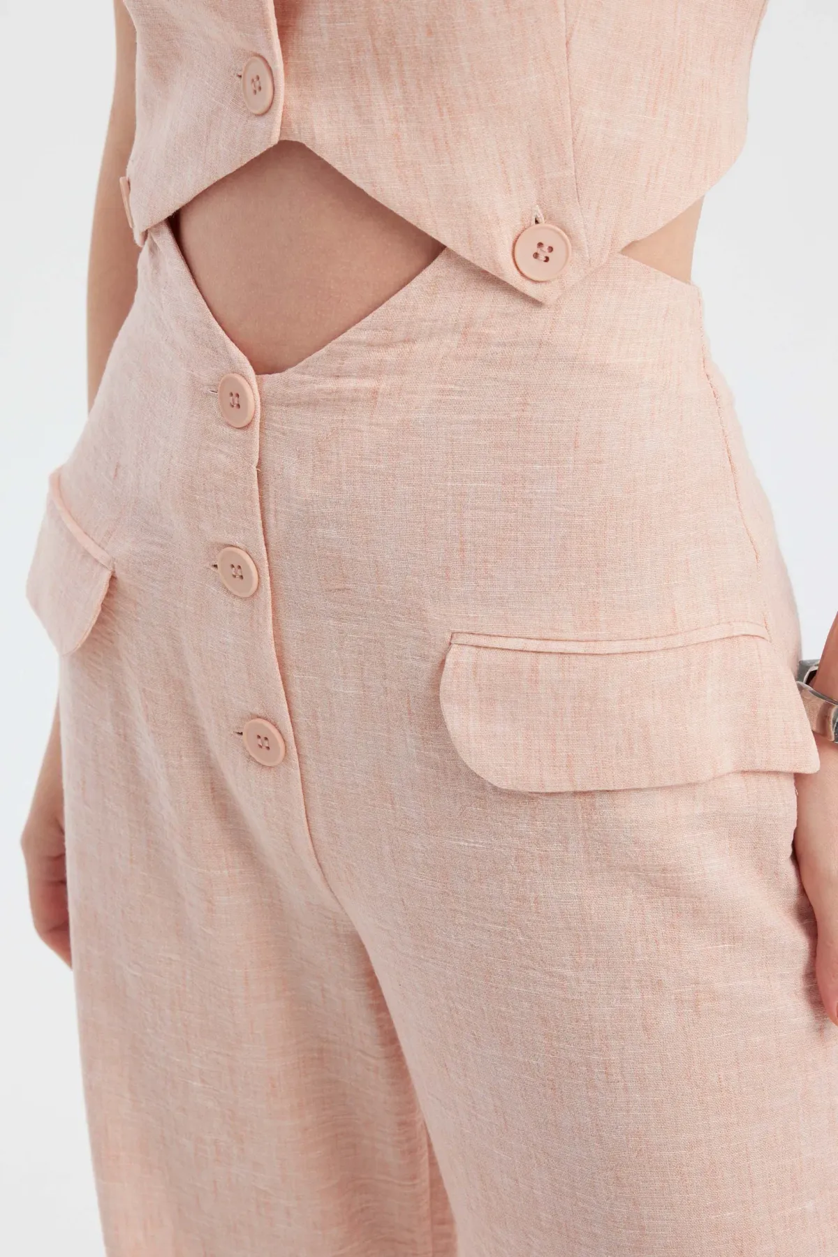 High-Waist Wide-Leg Coords Set with Pocket Detail 5