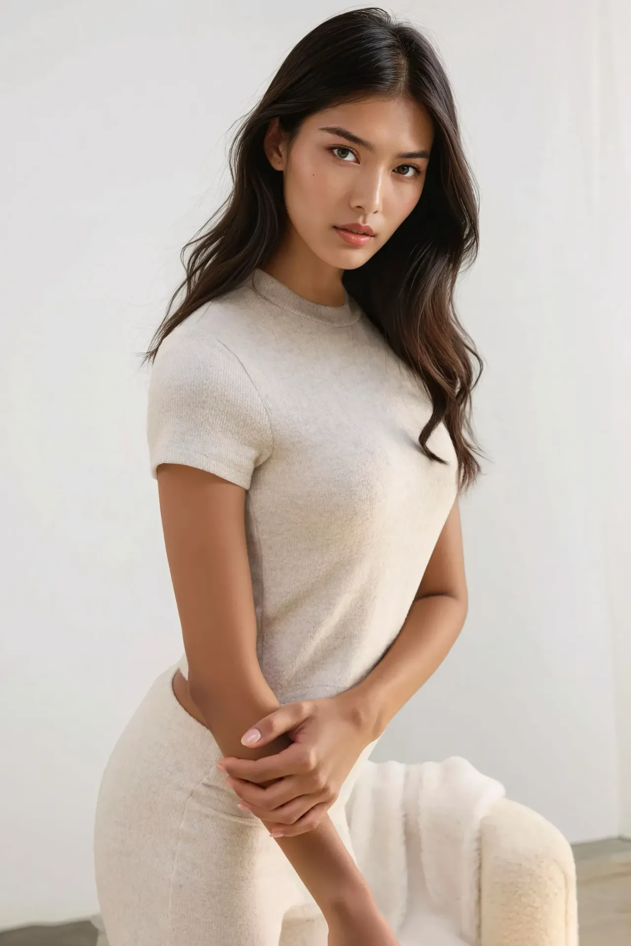 Slim Fit Knitted Crop Blouse 5