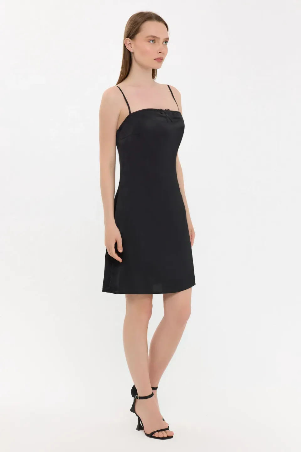 Spaghetti Strap Tie-Front Mini Dress
