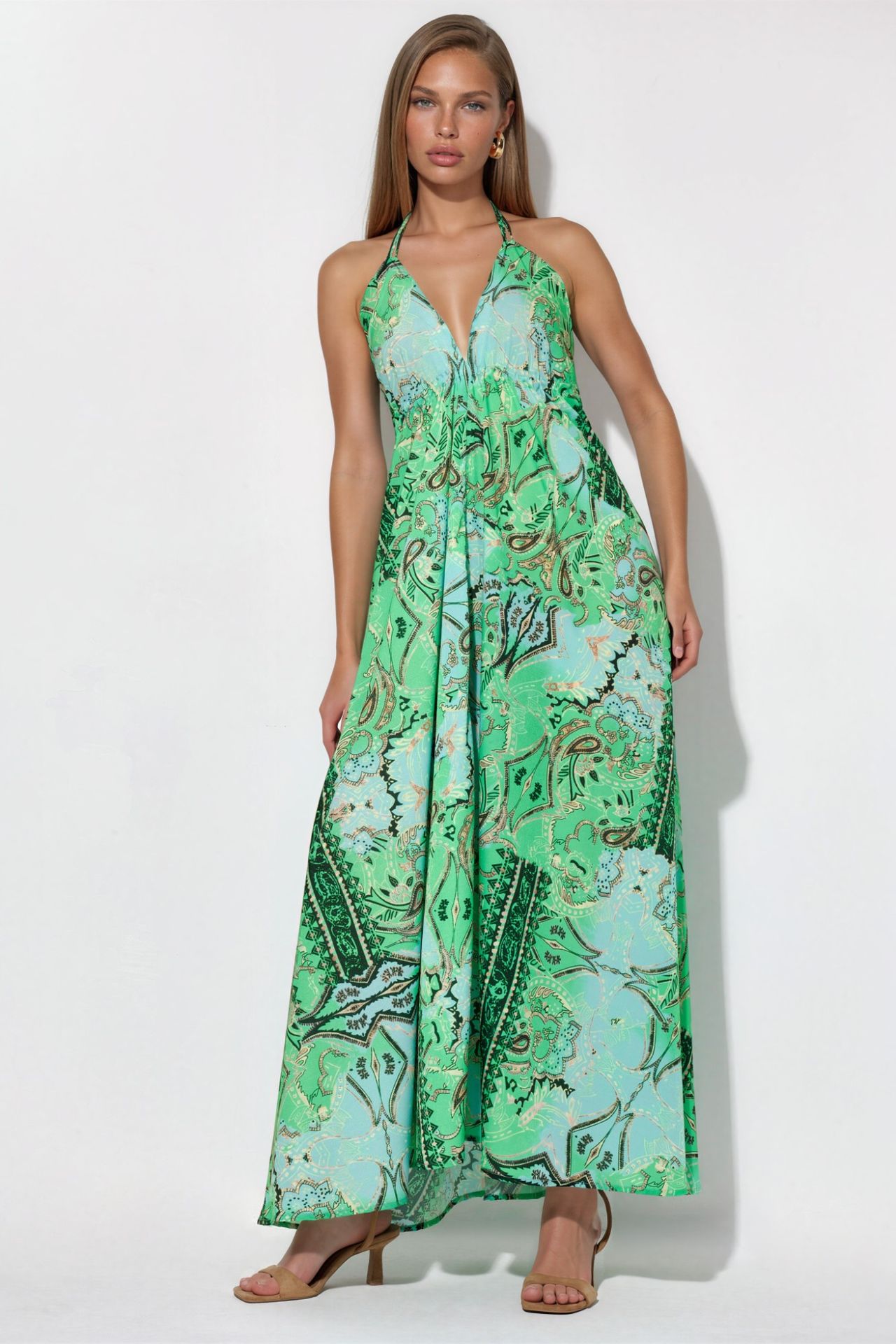 Ethnic Patterned Bohemian Maxi Dress 6