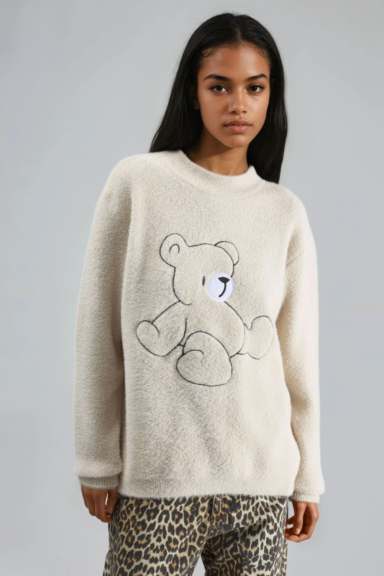 MY FASHION Oversize Teddy Bear Plush Sweater 7