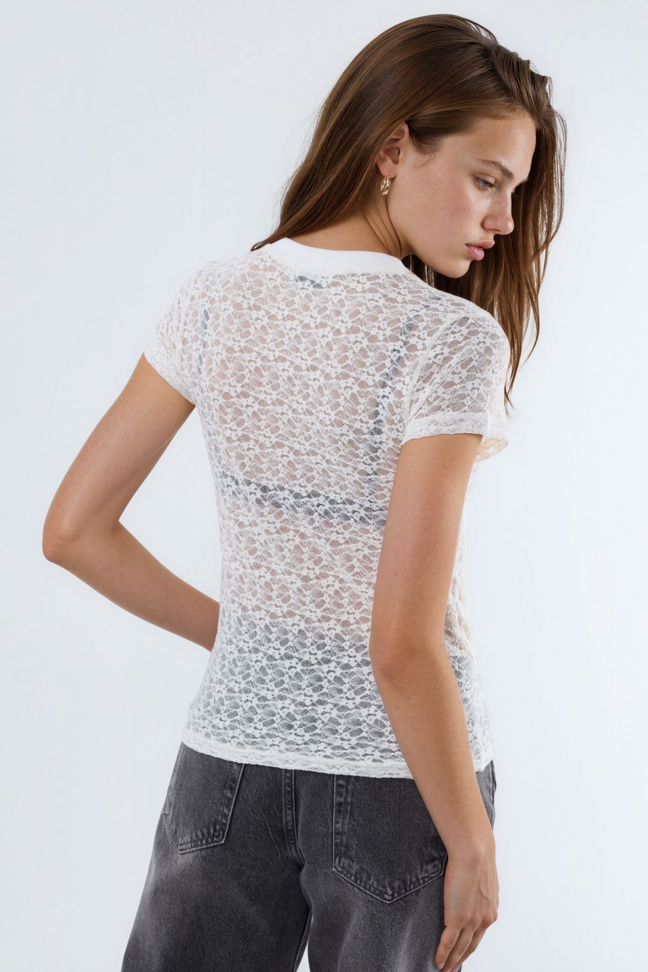 BUSEM Lace Printed Crew Neck T-Shirt 2