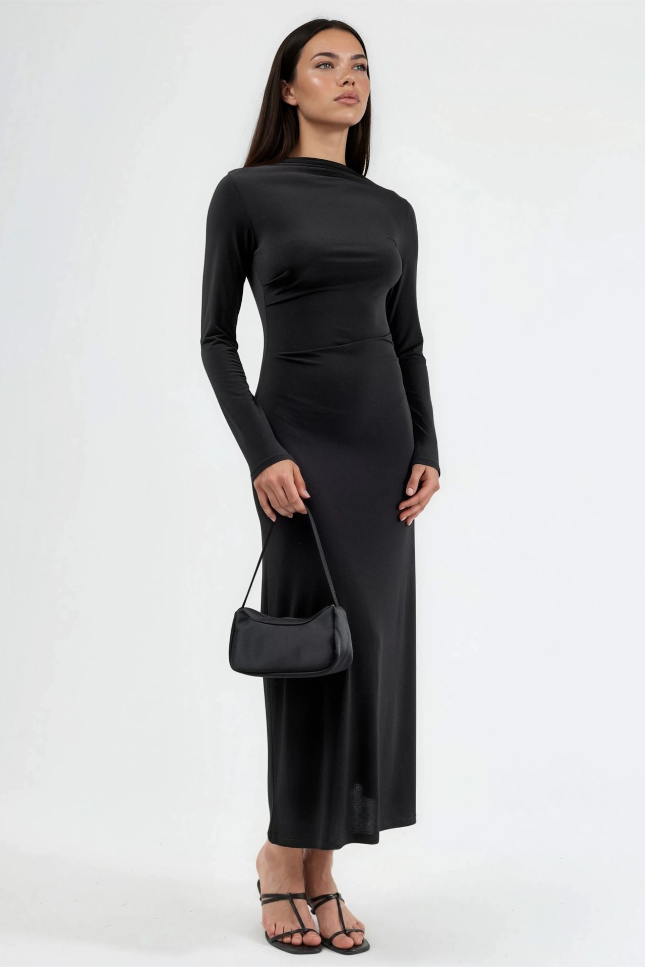 BUSEM Fitted Maxi Dress with Drape Detail 5