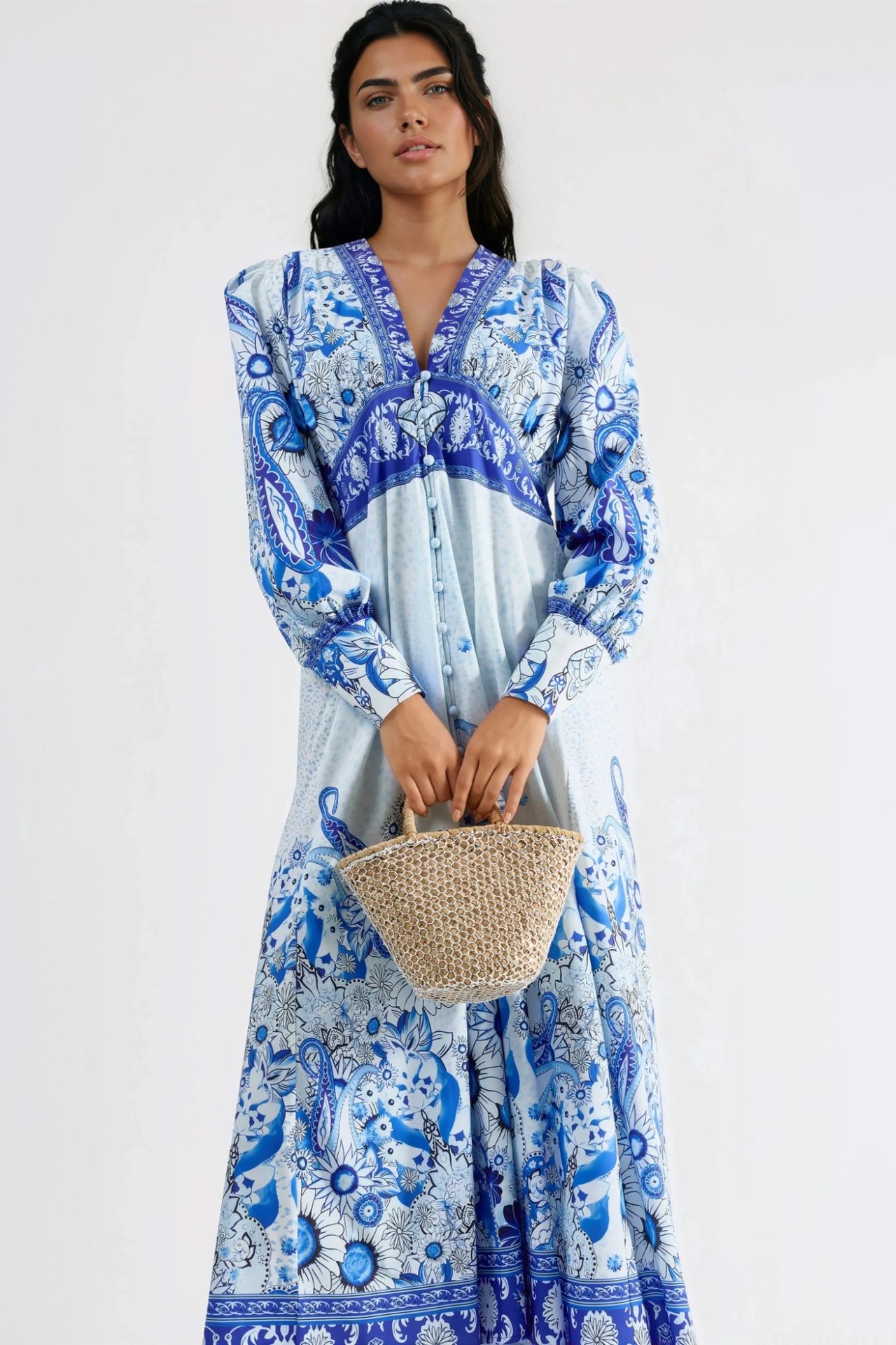 MSN Floral Maxi Dress with Paneled Design 4