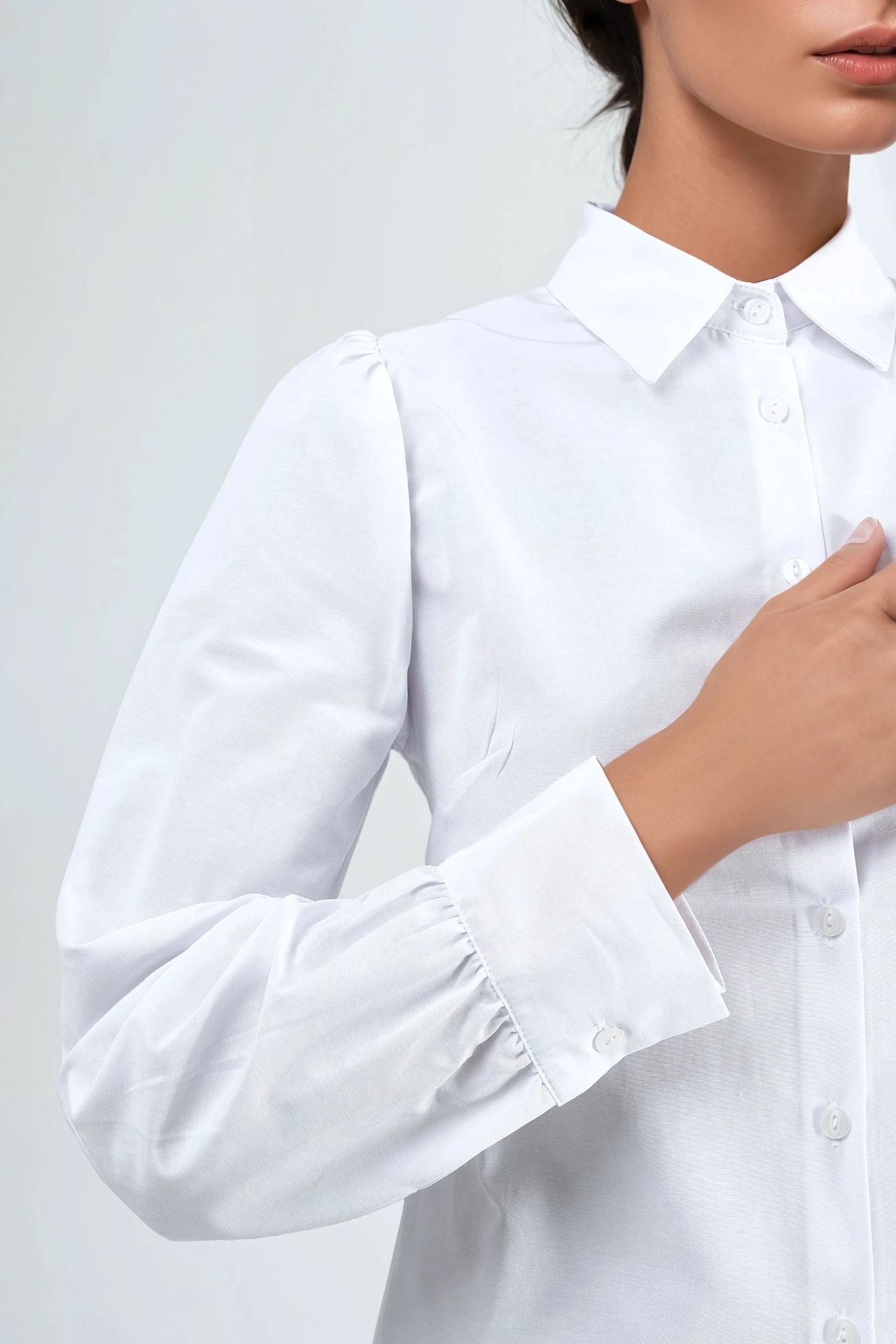 BUSEM Solid Poplin Shirt with Button Closure 6