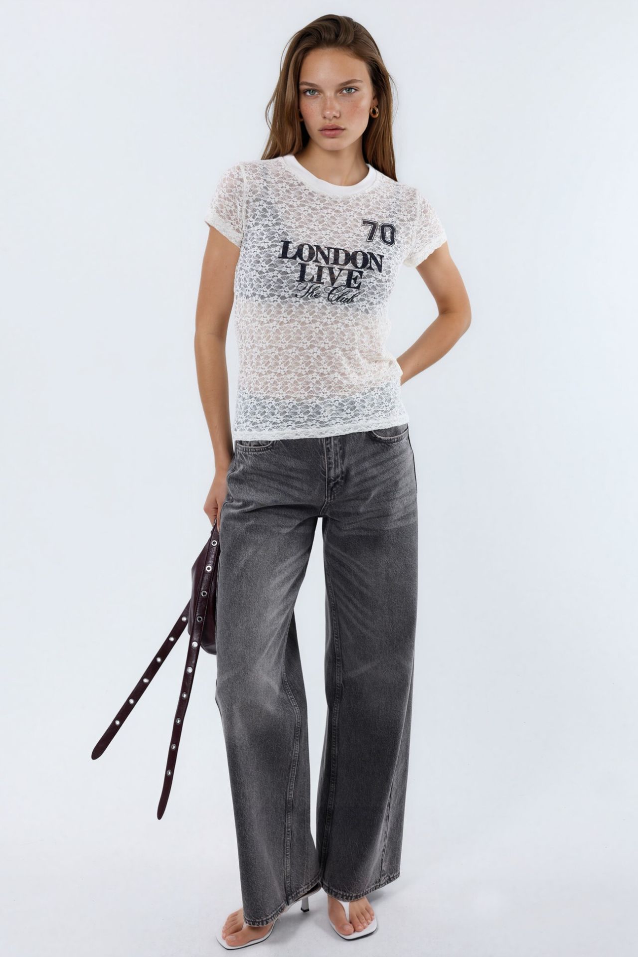 BUSEM Lace Printed Crew Neck T-Shirt 5