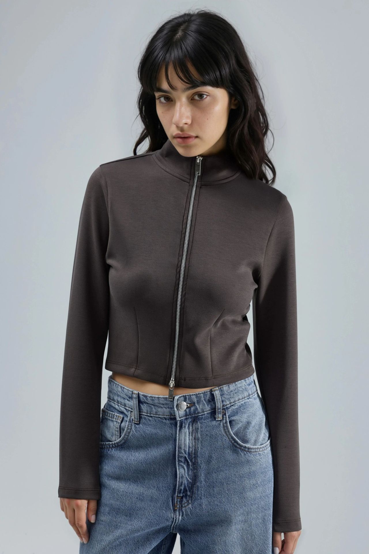 BUSEM Fitted Knitted Jacket with Zipper Closure 7
