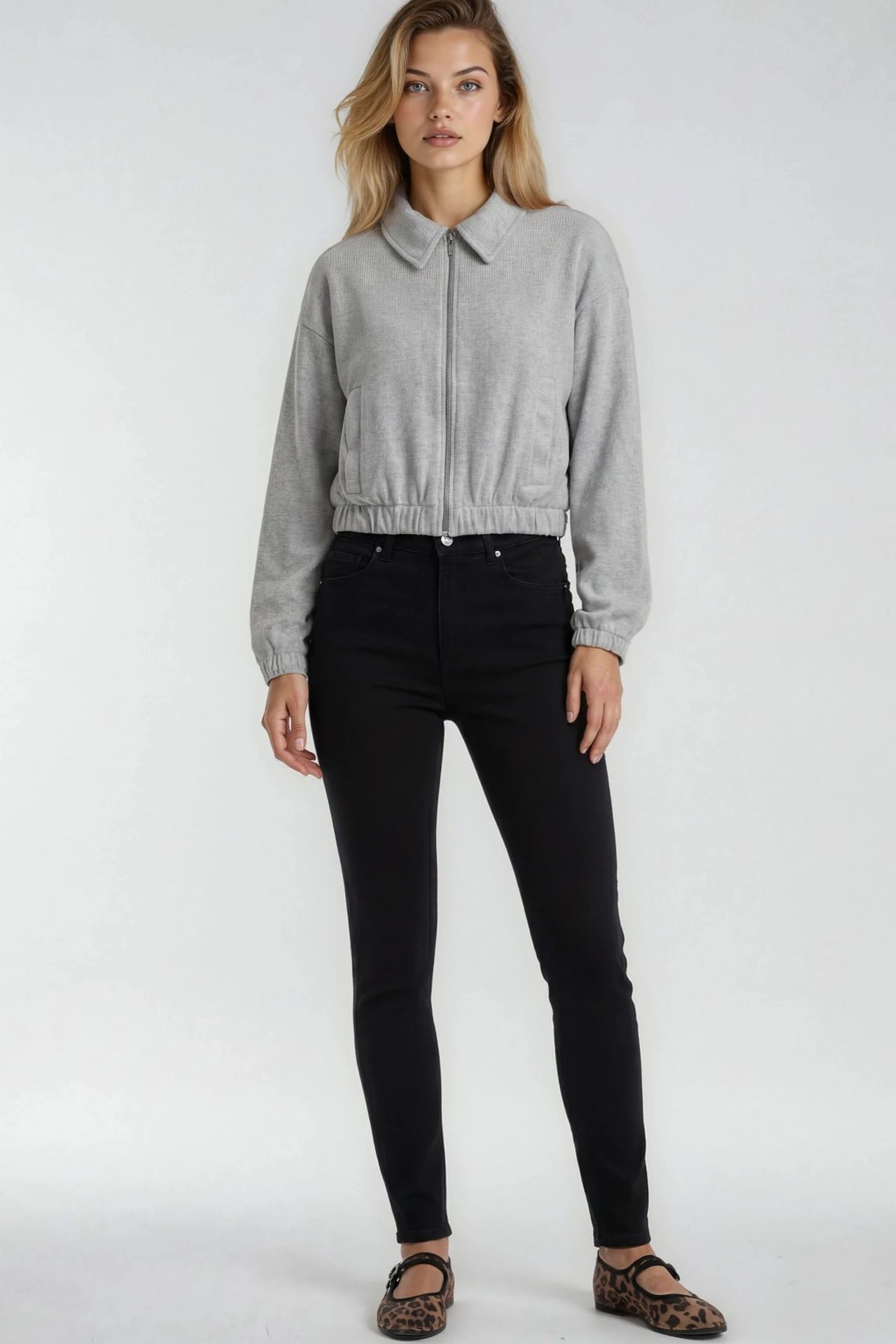 MIXRAY Relaxed Fit Zipper Jacket with Pockets 4